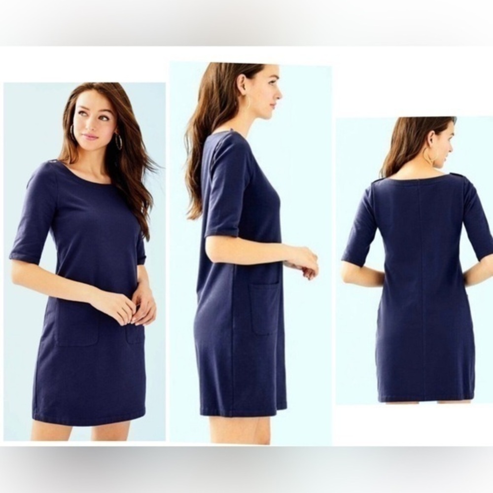 Lilly Pulitzer Navy Lilah Mini Stretch Shift Dress Small